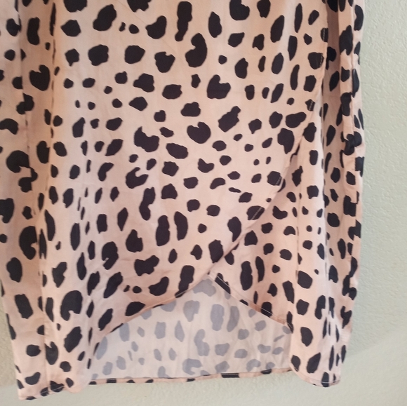 Nasty Gal Animal Print Mob Wife Classic Silky Flowy Casual Boho Faux Wrap Skirt - Picture 3 of 6
